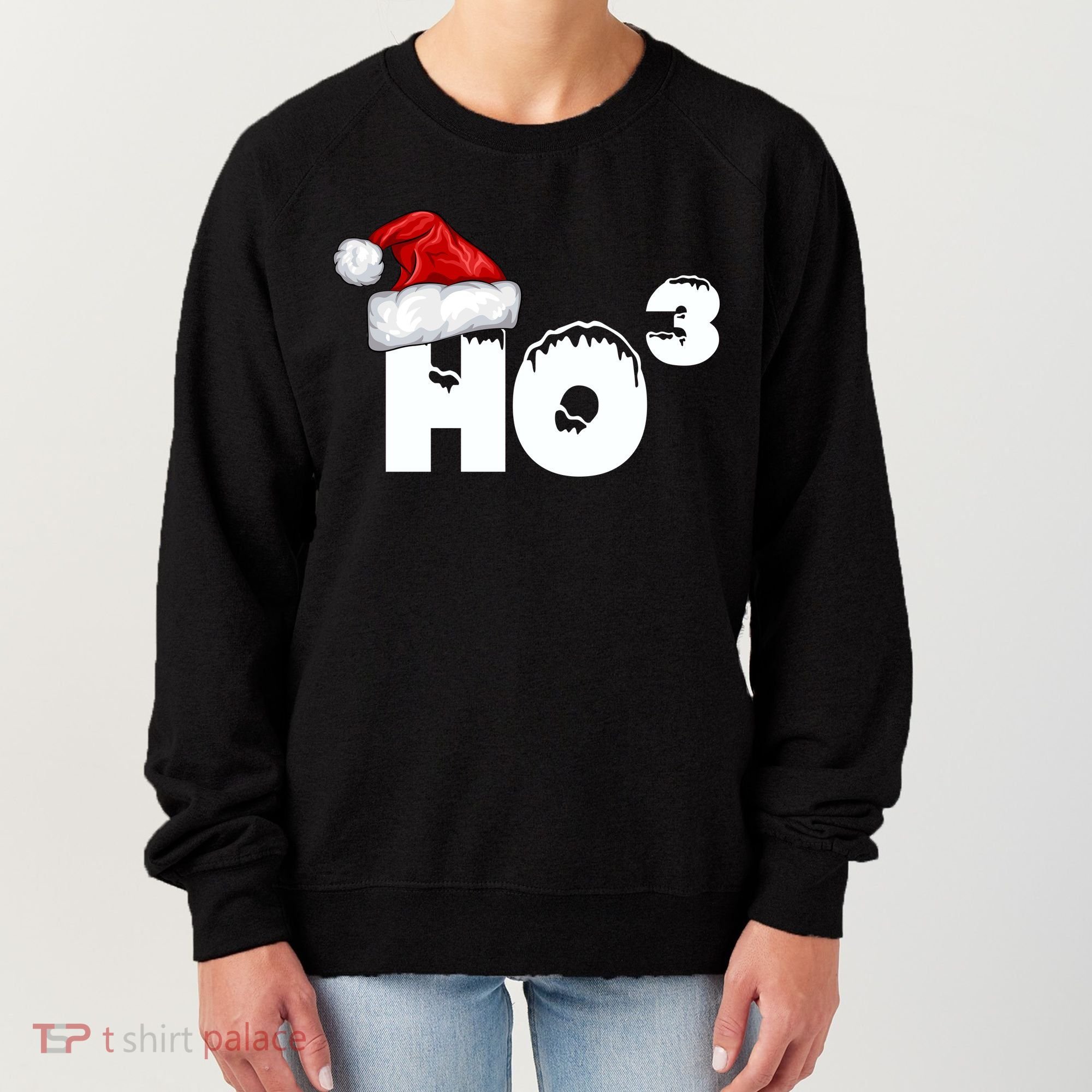 Santa HO HO3 Christmas Funny Women's Sweatshirt