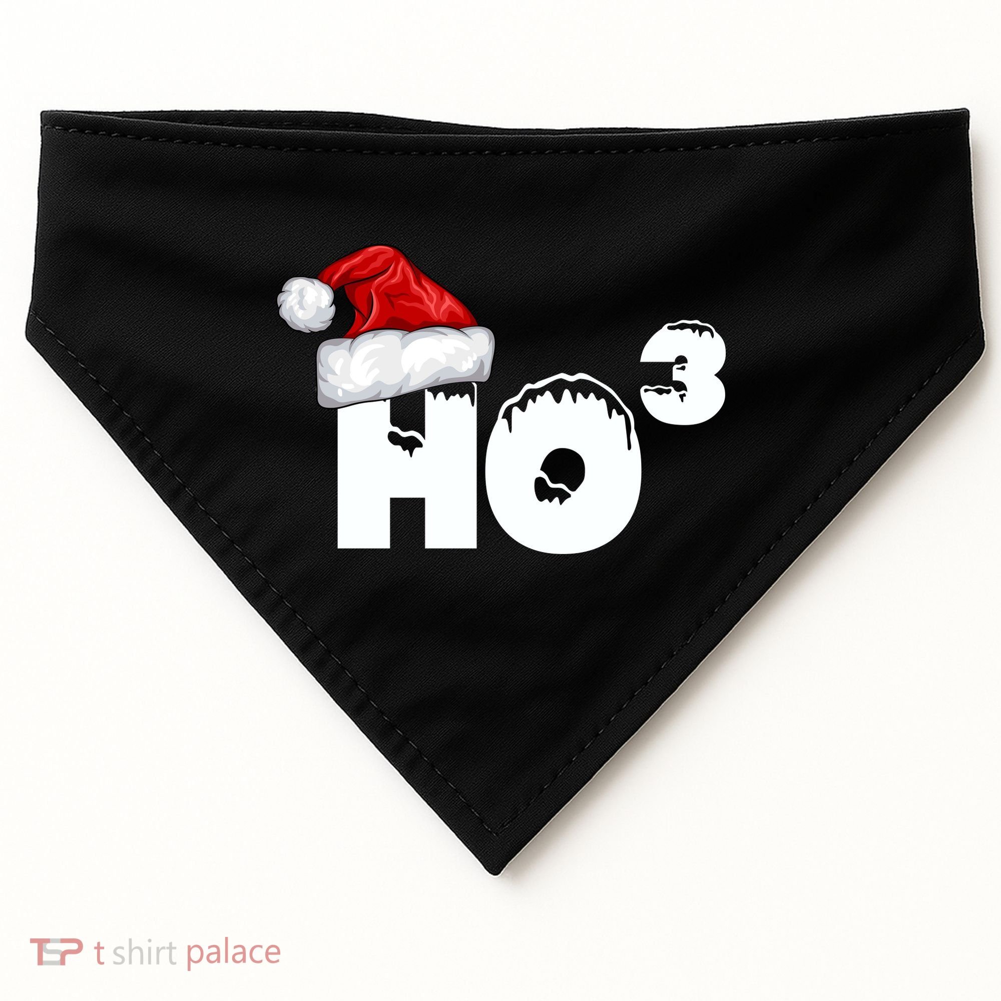 Santa HO HO3 Christmas Funny USA-Made Doggie Bandana