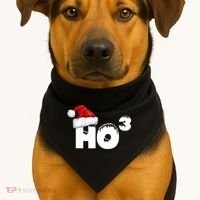 Santa HO HO3 Christmas Funny USA-Made Doggie Bandana thumb 1
