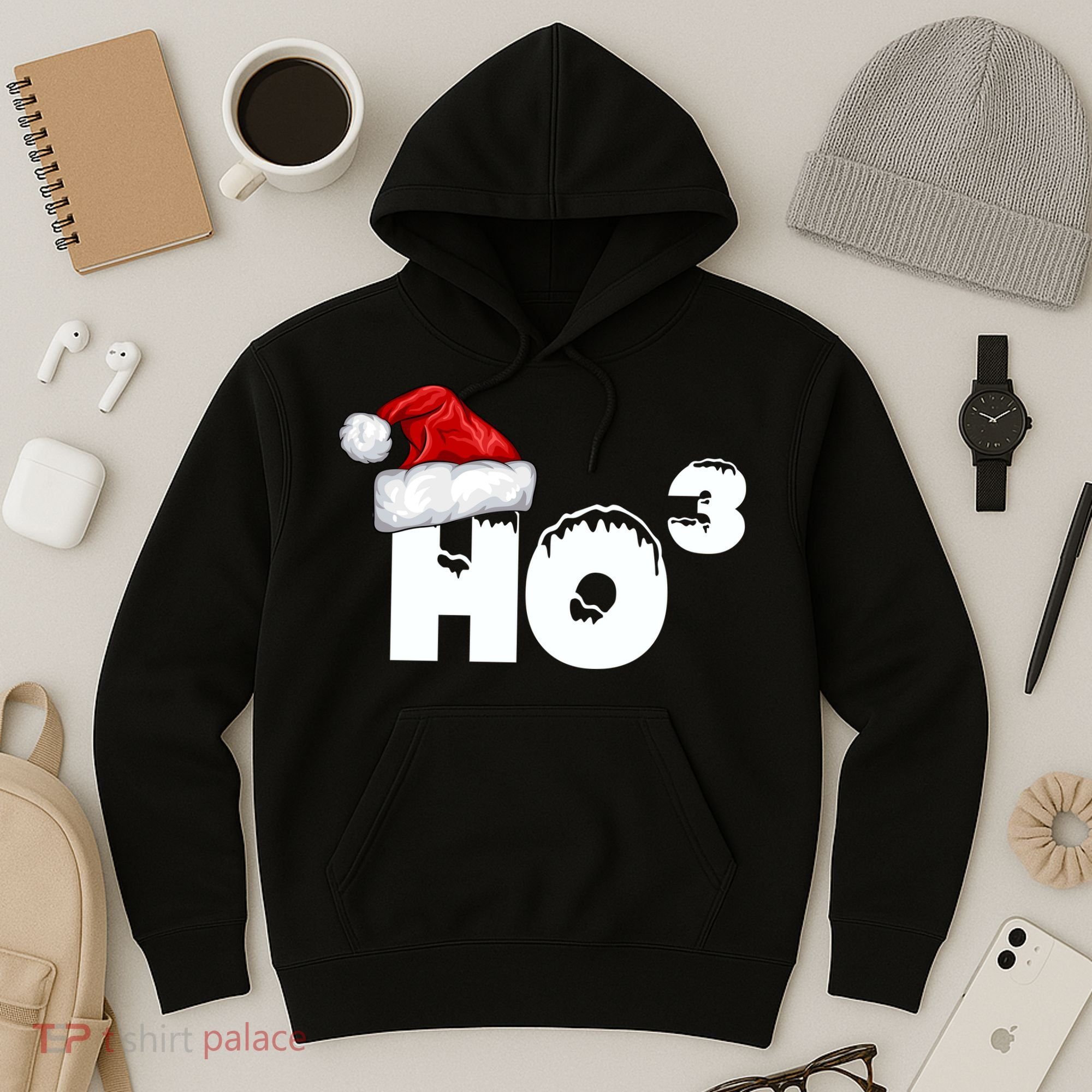 Santa HO HO3 Christmas Funny Hoodie