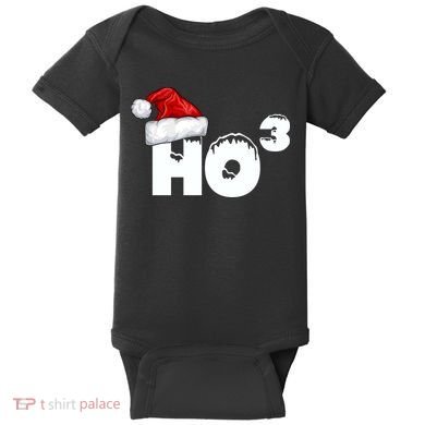 Santa HO HO3 Christmas Funny Baby Bodysuit