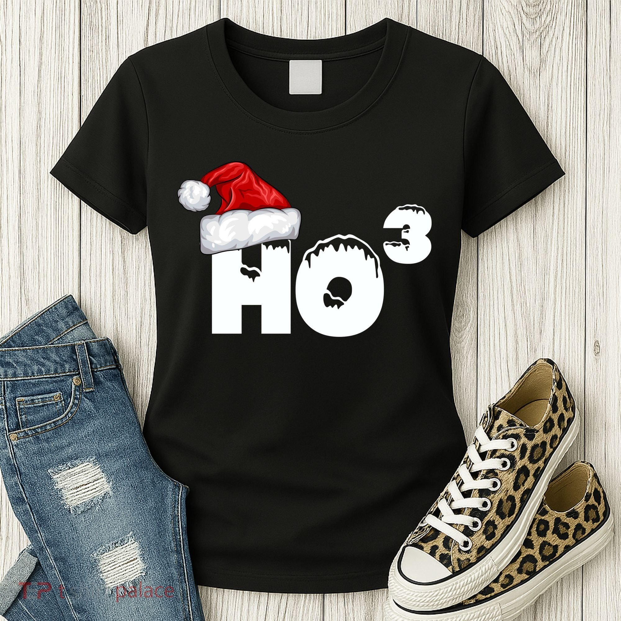 Santa HO HO3 Christmas Funny Women's T-Shirt