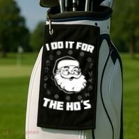 Santa I Do It For The Ho's Funny X-Mas Golf Towel thumb 2