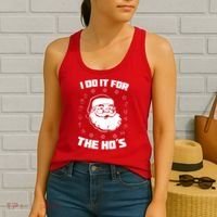 Santa I Do It For The Ho's Funny X-Mas Women's Tank Top thumb 2