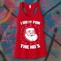 Santa I Do It For The Ho's Funny X-Mas Women's Tank Top thumb 3