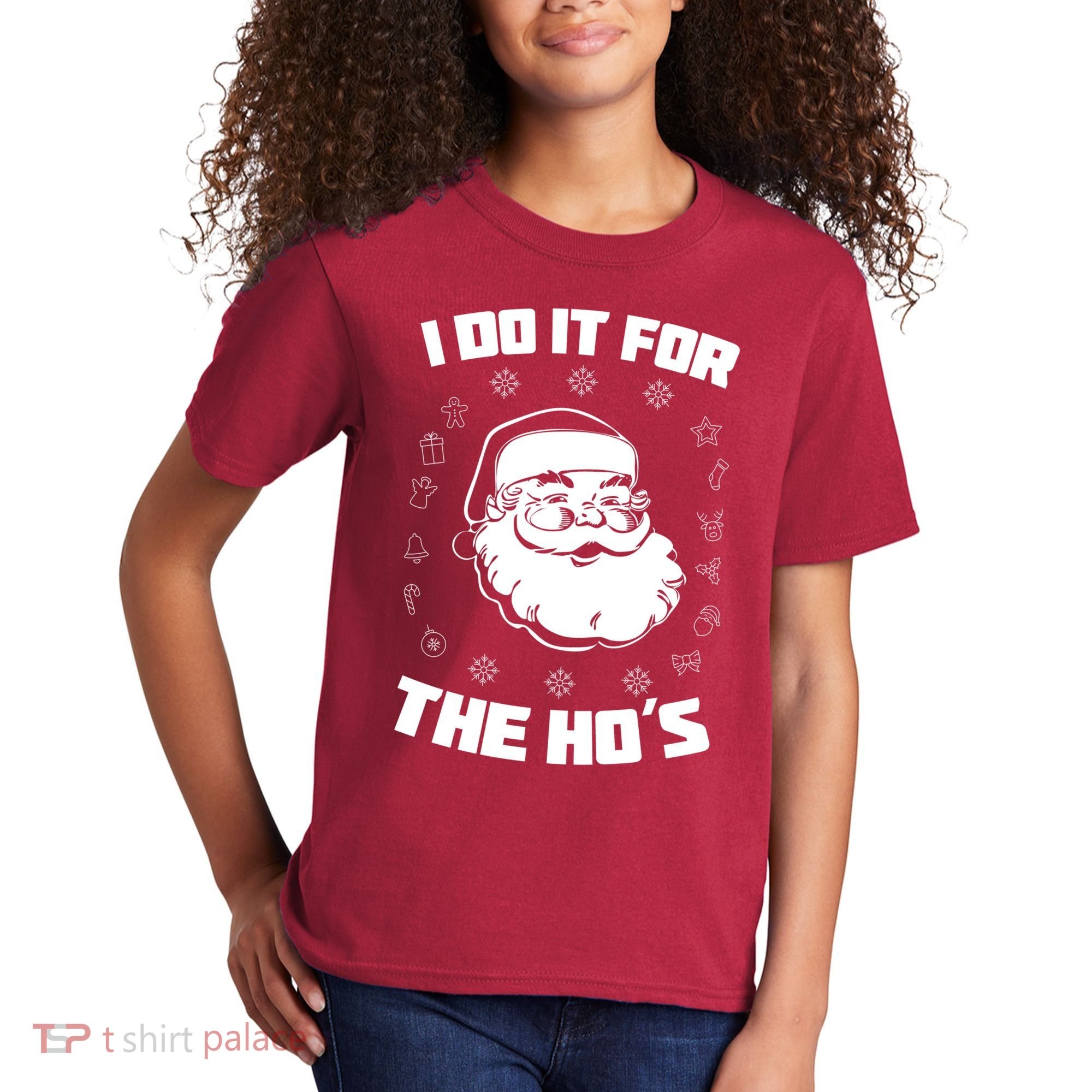 Santa I Do It For The Ho's Funny X-Mas Kids T-Shirt
