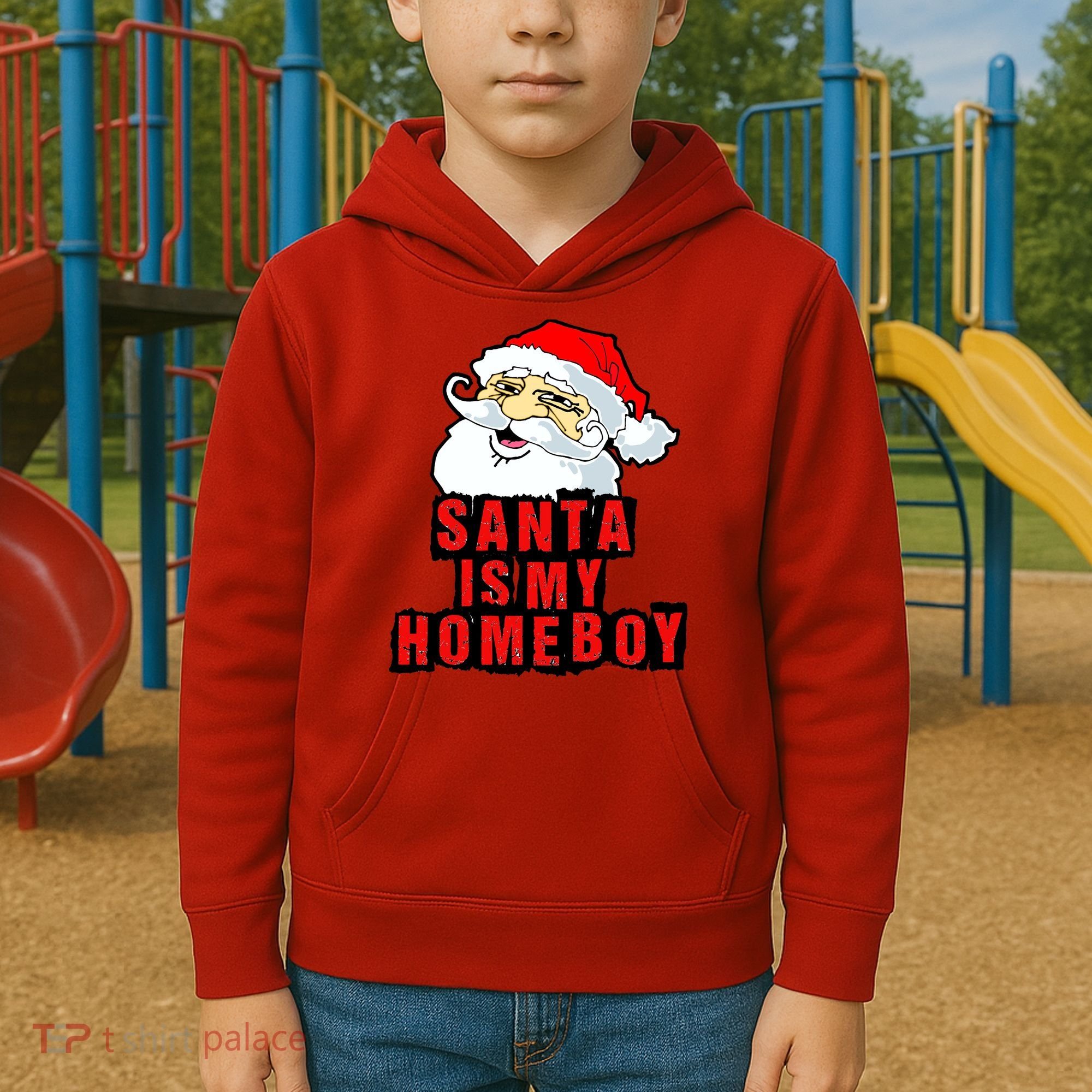 Santa Is My Homeboy Kids Hoodie