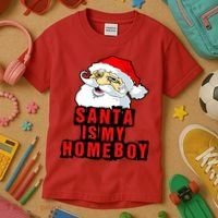 Santa Is My Homeboy Kids T-Shirt thumb 3