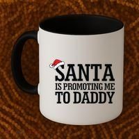 Santa Is Promoting Me To Daddy Coffee Mug thumb 2