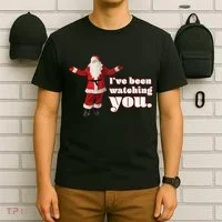 Santa I've Been Watching You T-Shirt thumb 6