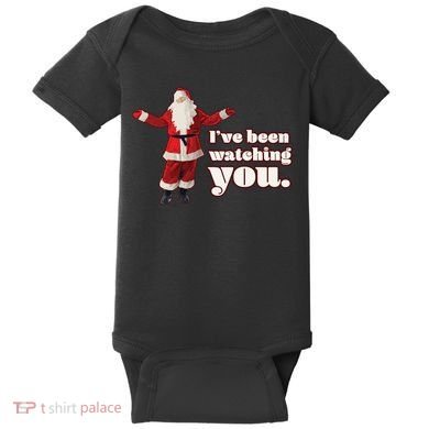 Santa I've Been Watching You Baby Bodysuit