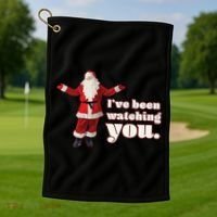 Santa I've Been Watching You Golf Towel thumb 1