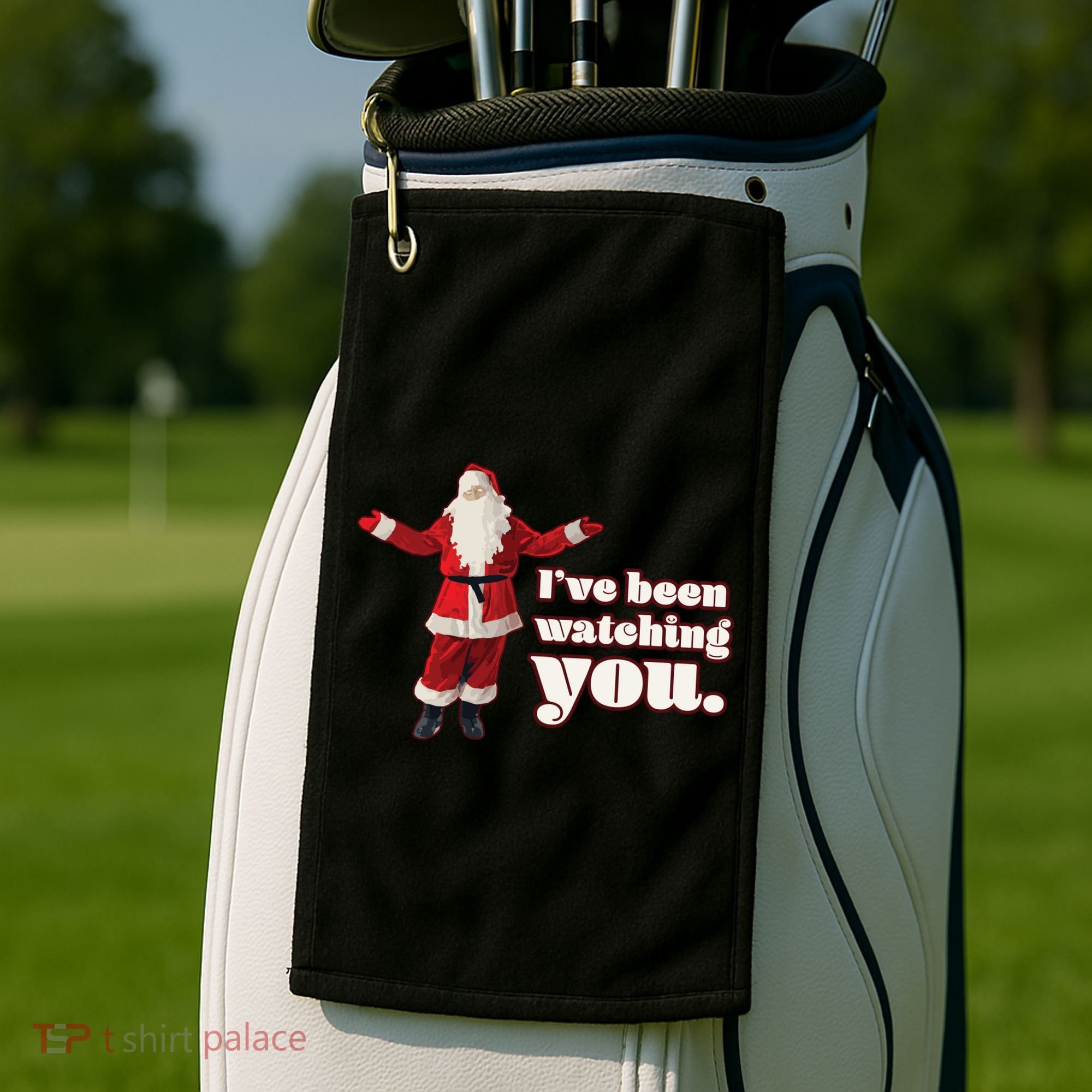 Santa I've Been Watching You Golf Towel