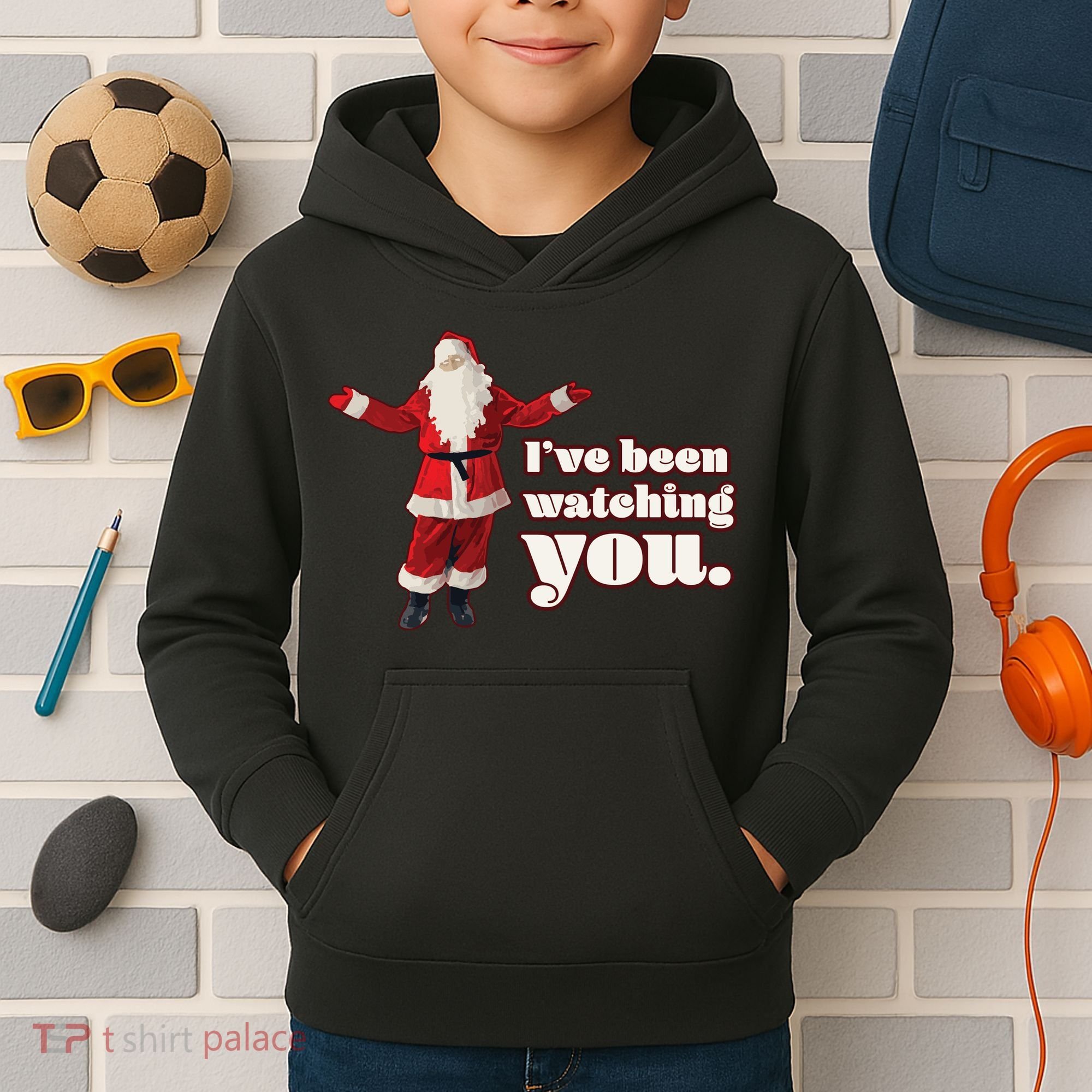 Santa I've Been Watching You Kids Hoodie