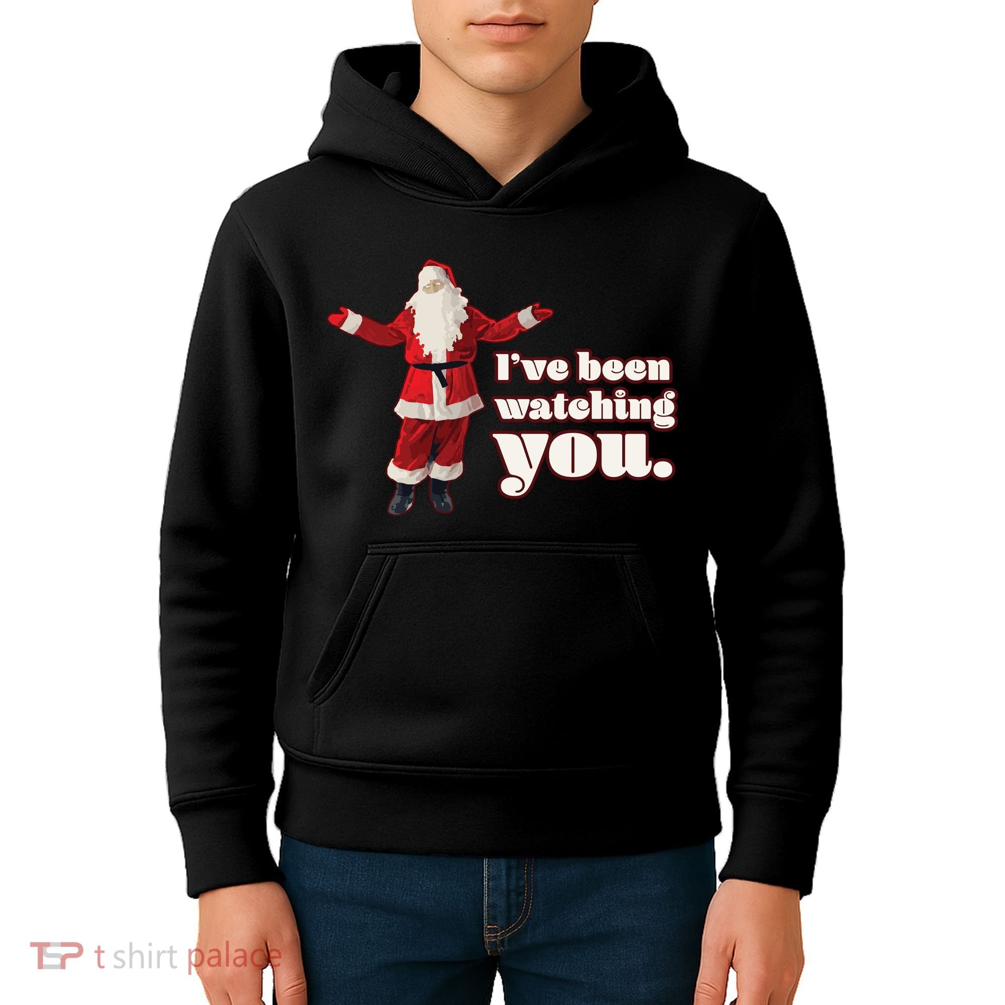 Santa I've Been Watching You Kids Hoodie