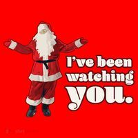 Santa I've Been Watching You Santa Hat thumb 1