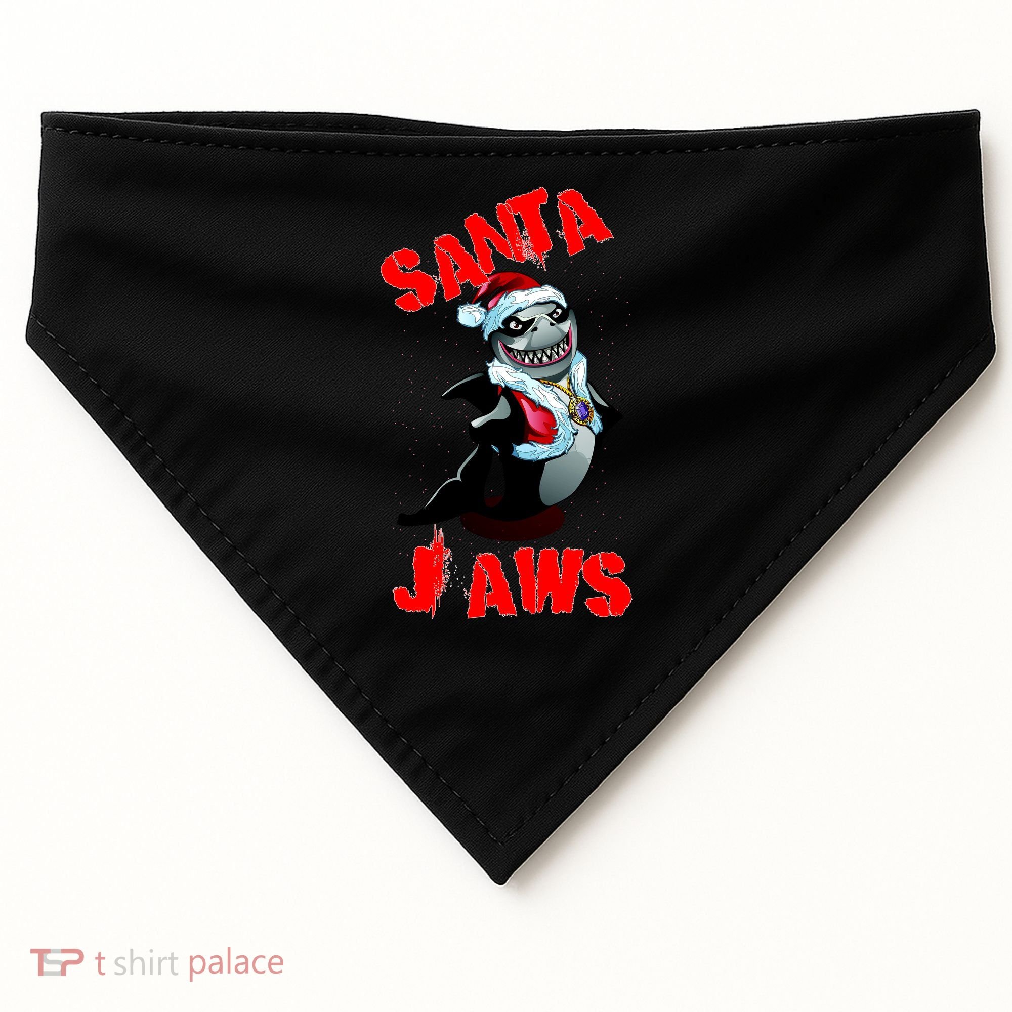Santa Jaws Christmas USA-Made Doggie Bandana