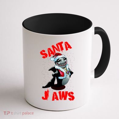 Santa Jaws Christmas Coffee Mug back