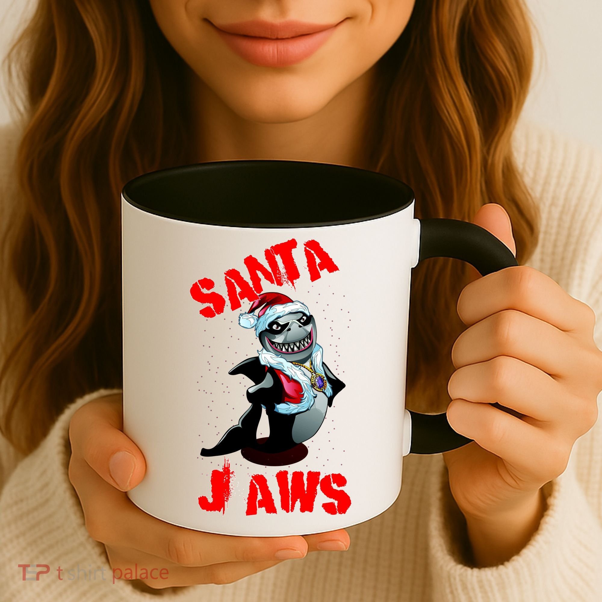 Santa Jaws Christmas Coffee Mug