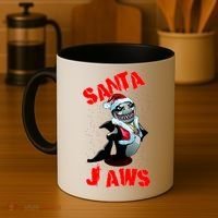 Santa Jaws Christmas Coffee Mug thumb 4