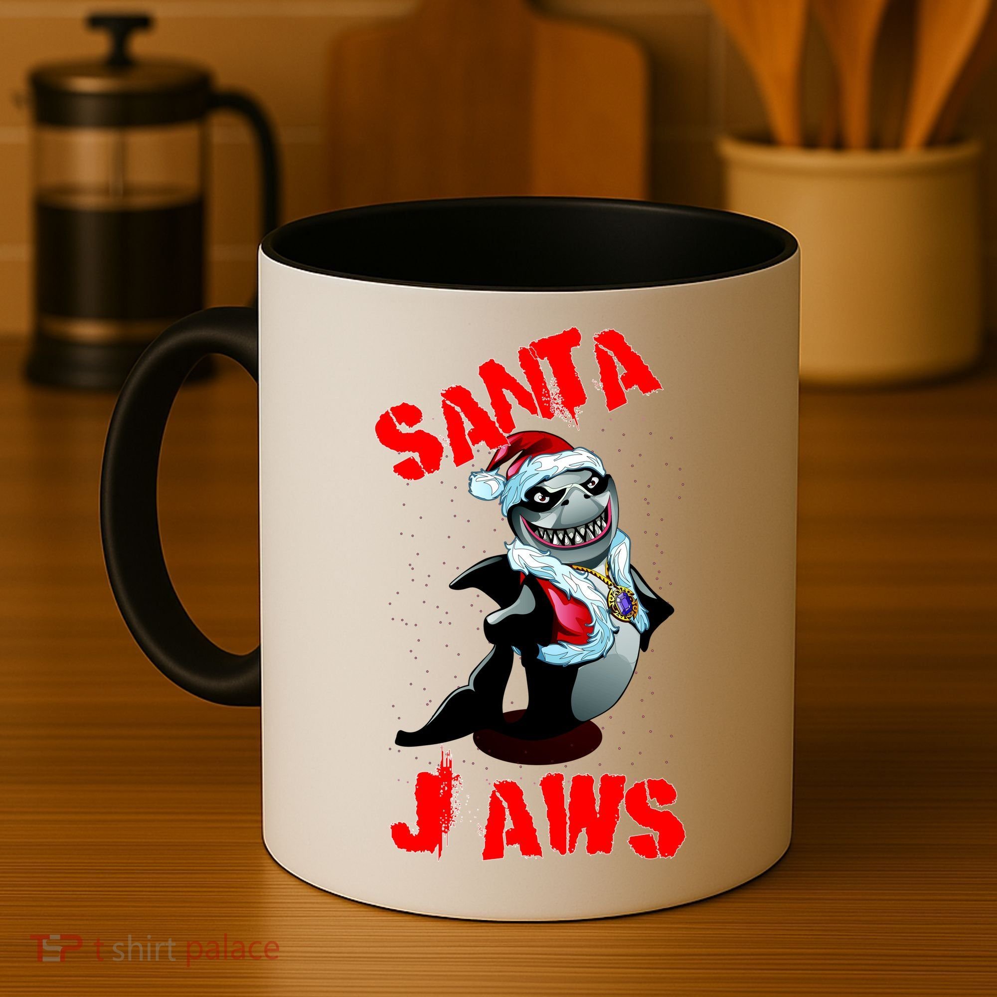 Santa Jaws Christmas Coffee Mug