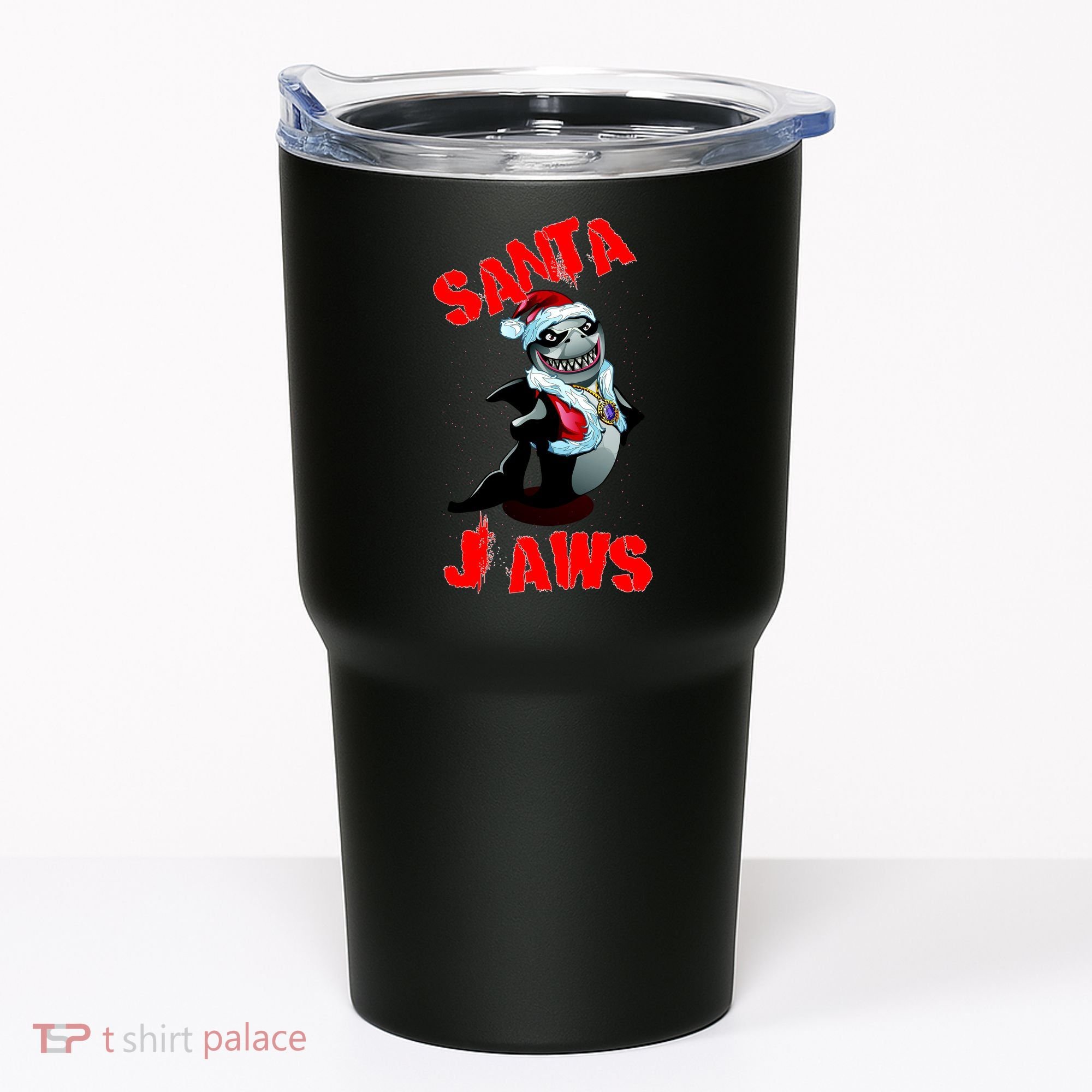 Santa Jaws Christmas Tumbler
