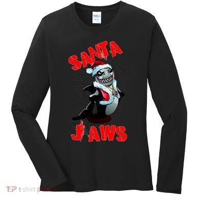 Santa Jaws Christmas Women's Long Sleeve Shirt