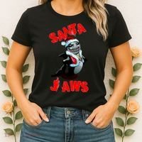 Santa Jaws Christmas Women's T-Shirt thumb 2