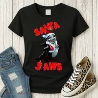 Santa Jaws Christmas Women's T-Shirt thumb 3