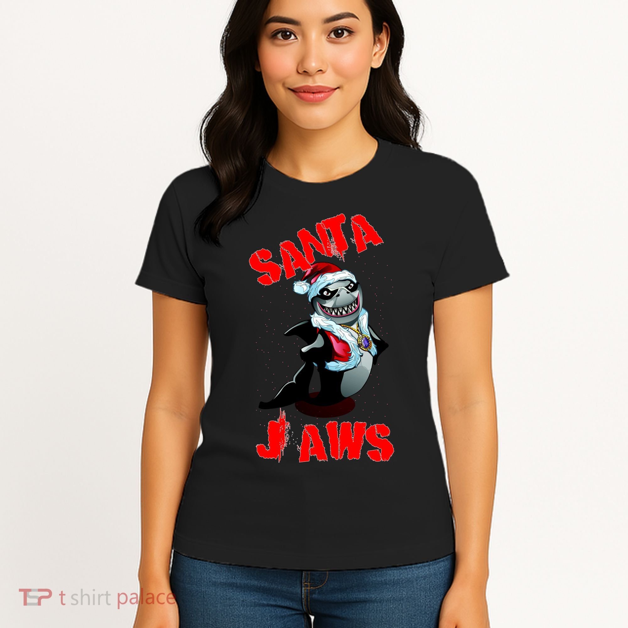 Santa Jaws Christmas Women's T-Shirt