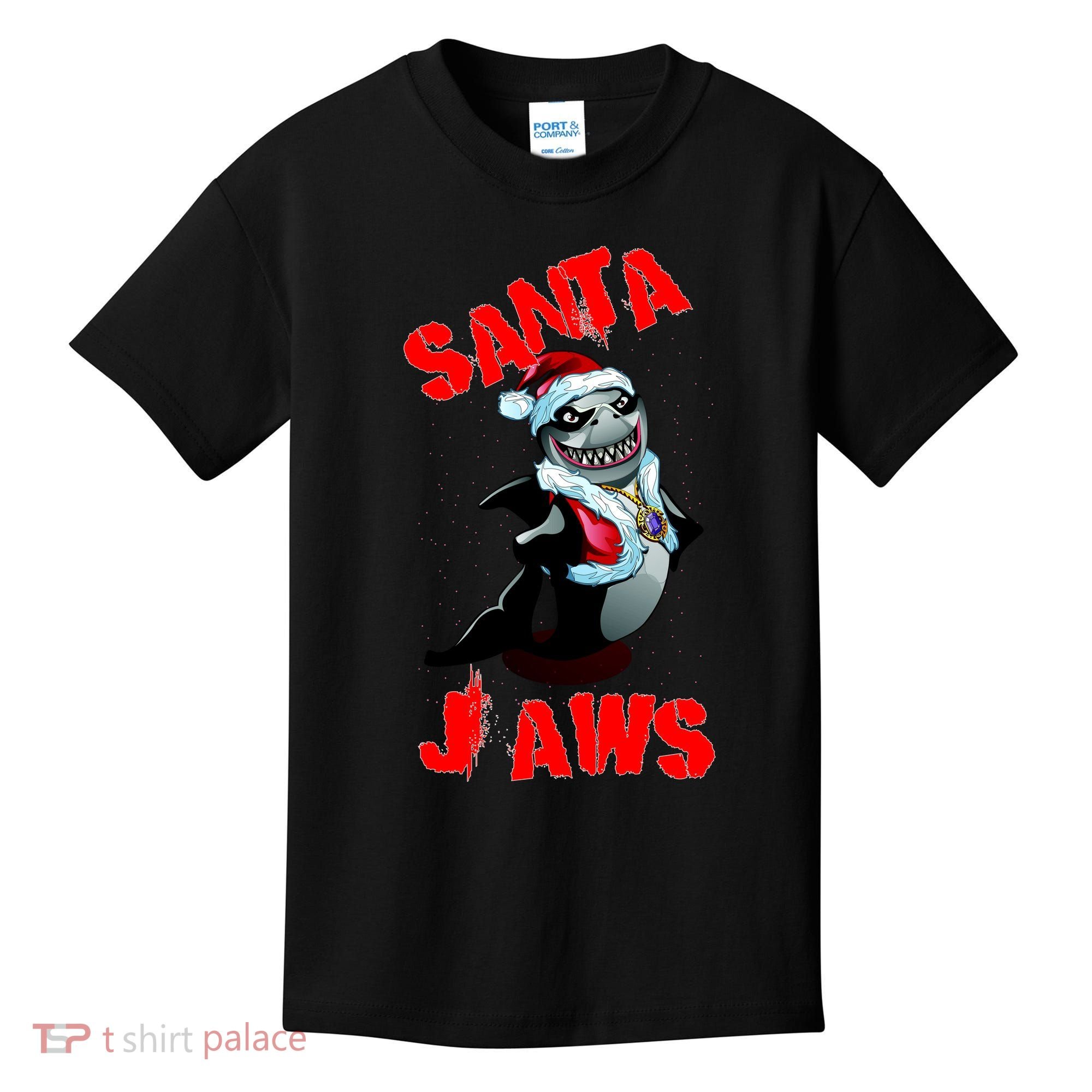 Santa Jaws Christmas Kids T-Shirt