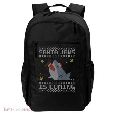 Santa Jaws Is Coming Ugly Christmas Backpack