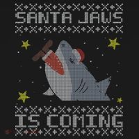 Santa Jaws Is Coming Ugly Christmas Backpack thumb 2