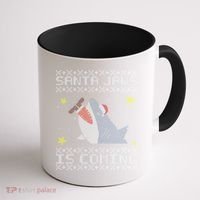 Santa Jaws Is Coming Ugly Christmas Coffee Mug thumb 1