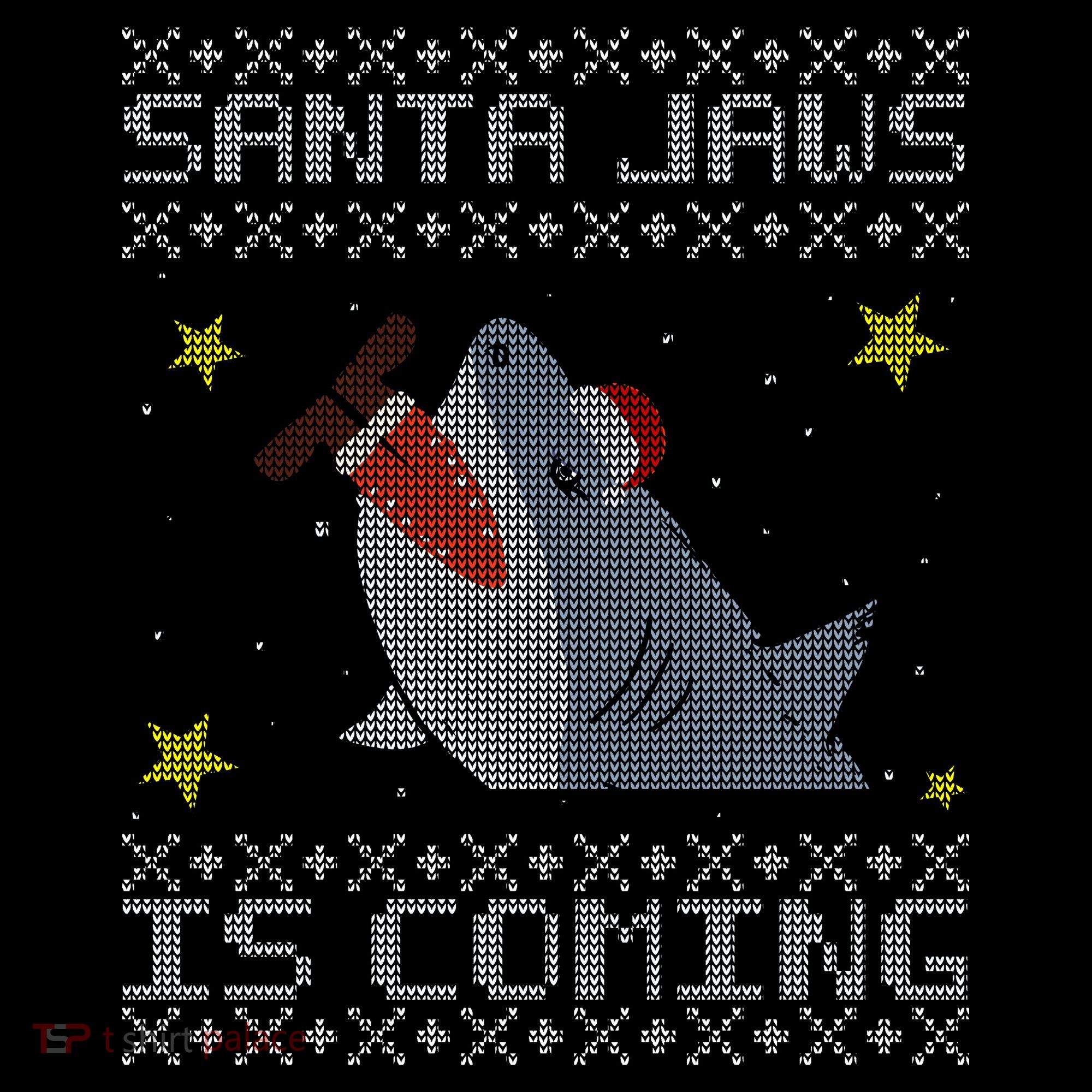 Santa Jaws Is Coming Ugly Christmas Ornament