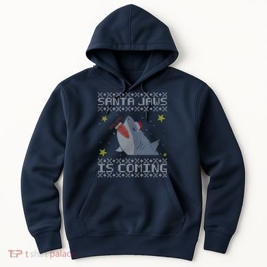Santa Jaws Is Coming Ugly Christmas Hoodie