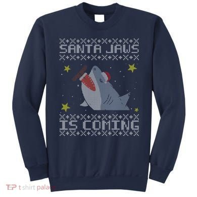 Santa Jaws Is Coming Ugly Christmas Sweatshirt