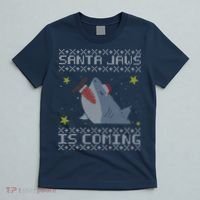 Santa Jaws Is Coming Ugly Christmas T-Shirt thumb 5