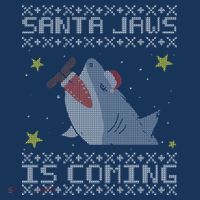 Santa Jaws Is Coming Ugly Christmas Coaster thumb 2