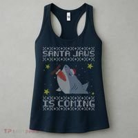 Santa Jaws Is Coming Ugly Christmas Women's Tank Top thumb 3