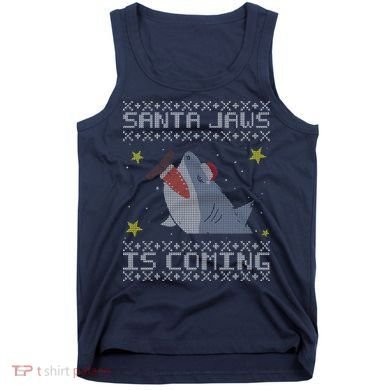 Santa Jaws Is Coming Ugly Christmas Tank Top