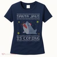 Santa Jaws Is Coming Ugly Christmas Women's T-Shirt thumb 0