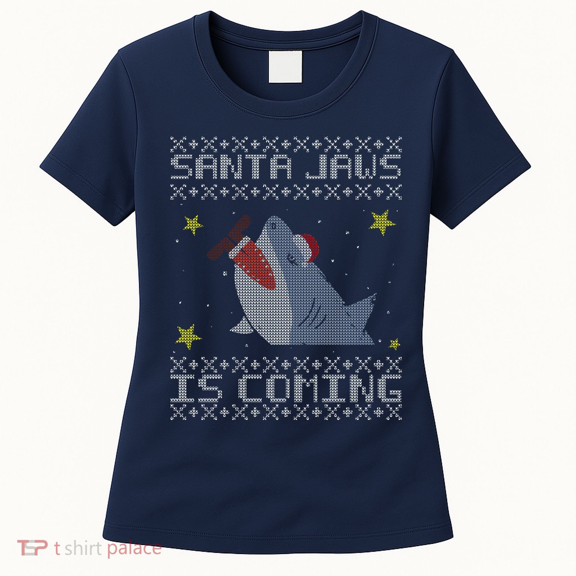 Santa Jaws Is Coming Ugly Christmas Women's T-Shirt