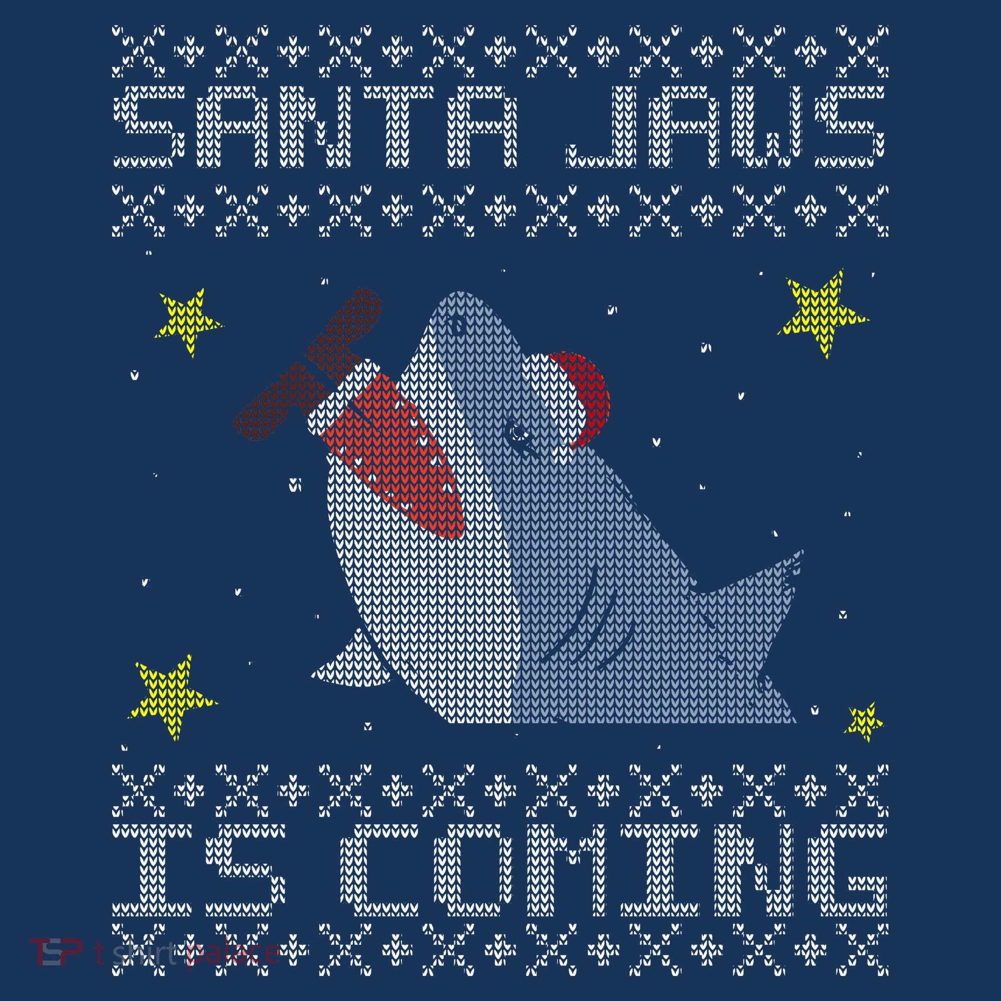 Santa Jaws Is Coming Ugly Christmas Tote Bag