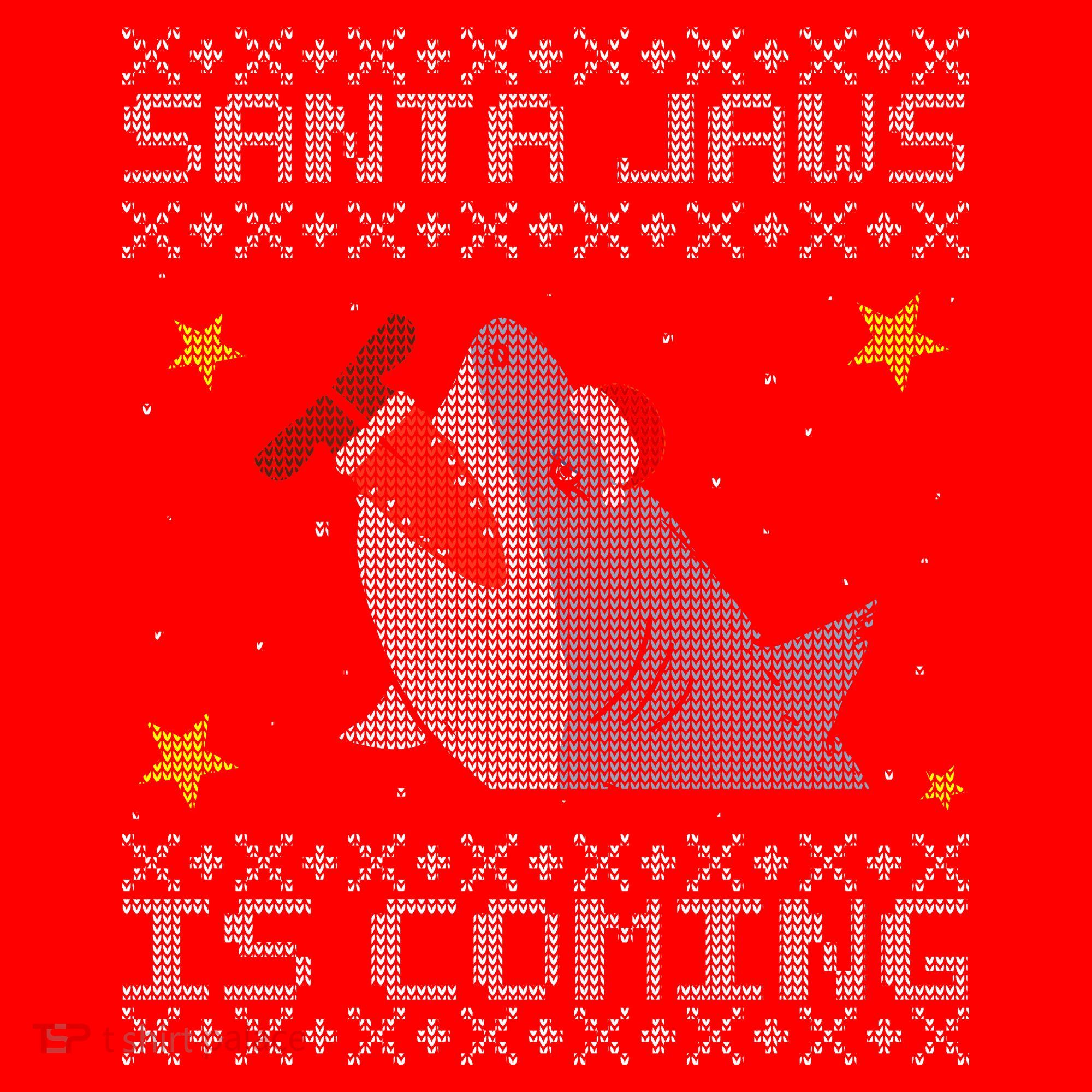Santa Jaws Is Coming Ugly Christmas Santa Hat