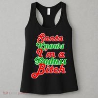 Santa Knows I'm A Badass B*tch Women's Tank Top thumb 3