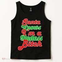 Santa Knows I'm A Badass B*tch Tank Top thumb 2