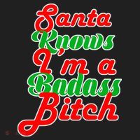 Santa Knows I'm A Badass B*tch Golf Towel thumb 3