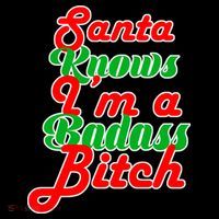 Santa Knows I'm A Badass B*tch Women's Long Sleeve Shirt thumb 2
