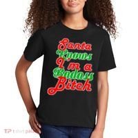 Santa Knows I'm A Badass B*tch Kids T-Shirt thumb 2